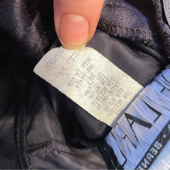 90s Vintage De Laru Linda Bernell Velvet Gown‎ Front Slit Bow Rhinestone 5/6 - Picture 15 of 16